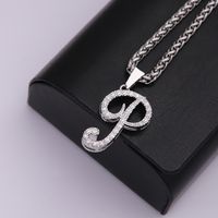 304 Stainless Steel Copper Hip-Hop Basic Classic Style Inlay Letter Zircon Pendant Necklace sku image 10