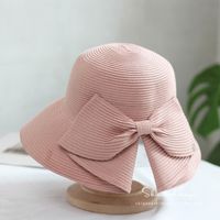 Women's Vacation Simple Style Solid Color Bow Knot Big Eaves Sun Hat sku image 4
