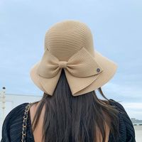 Women's Vacation Simple Style Solid Color Bow Knot Big Eaves Sun Hat sku image 2