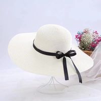 امرأة عطلة حلو اللون الصامد طنف كبيرة قبعة الشمس sku image 1