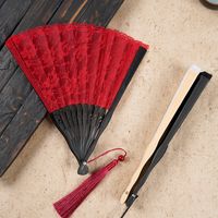 Chinese Style Classical Lace Tassel Folding Fan main image 3