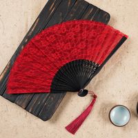 Chinese Style Classical Lace Tassel Folding Fan sku image 1