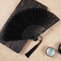 Chinese Style Classical Lace Tassel Folding Fan sku image 3