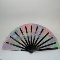 Large Size 33cm Bamboo Bone Fan With Black Flannel Bag main image 4