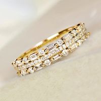 Wholesale Simple Style Classic Style Solid Color Copper Inlay Zircon Rings main image 3