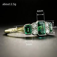 Wholesale IG Style Modern Style Square Copper Inlay Zircon Rings main image 2