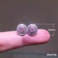 1 Pair Simple Style Shiny Square Inlay Copper Zircon Ear Studs main image 2