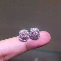1 Pair Simple Style Shiny Square Inlay Copper Zircon Ear Studs main image 1