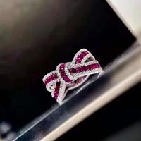 Wholesale Simple Style Classic Style Bow Knot Copper Inlay Zircon Rings sku image 1
