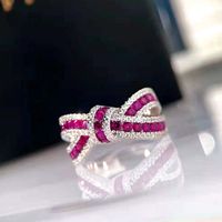 Wholesale Simple Style Classic Style Bow Knot Copper Inlay Zircon Rings main image 4