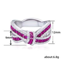 Wholesale Simple Style Classic Style Bow Knot Copper Inlay Zircon Rings main image 2