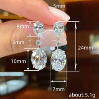 1 Pair Modern Style Simple Style Water Droplets Inlay Copper Zircon Drop Earrings main image 2