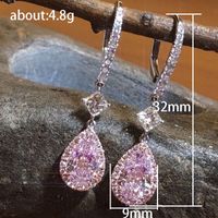 1 Pair Elegant Simple Style Shiny Water Droplets Inlay Copper Zircon Drop Earrings main image 2