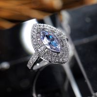 Venta Al Por Mayor Estilo IG Brillante Ojo De Caballo Cobre Embutido Circón Anillos main image 3