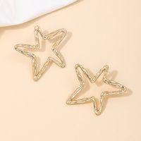 1 Piece Simple Style Star Hollow Out Alloy Ear Studs main image 5