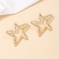 1 Piece Simple Style Star Hollow Out Alloy Ear Studs main image 4