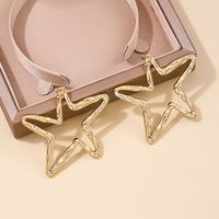 1 Piece Simple Style Star Hollow Out Alloy Ear Studs main image 3