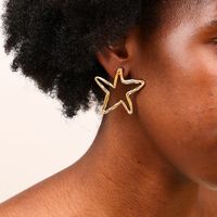1 Piece Simple Style Star Hollow Out Alloy Ear Studs main image 1
