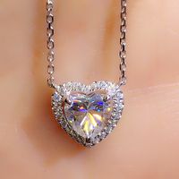 Copper Elegant Lady Simple Style Inlay Heart Shape Zircon Pendant Necklace main image 1