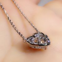 Copper Elegant Lady Simple Style Inlay Heart Shape Zircon Pendant Necklace main image 3