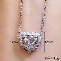 Copper Elegant Lady Simple Style Inlay Heart Shape Zircon Pendant Necklace main image 2