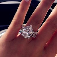 Wholesale IG Style Shiny Water Droplets Copper Inlay Zircon Rings main image 3