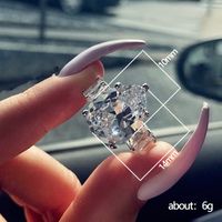 Wholesale IG Style Shiny Water Droplets Copper Inlay Zircon Rings main image 2