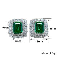 1 Pair Simple Style Shiny Rectangle Inlay Copper Zircon Ear Studs main image 2