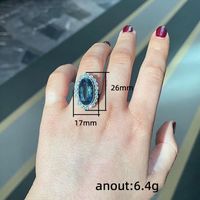 Wholesale Simple Style Shiny Oval Copper Inlay Zircon Rings main image 2
