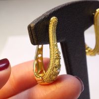 1 Pair Simple Style U Shape Inlay Copper Zircon Earrings sku image 1