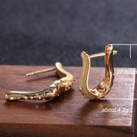 1 Pair Simple Style U Shape Inlay Copper Zircon Earrings main image 2