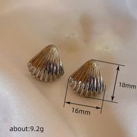 1 Pair Casual Simple Style Shell Plating Copper Ear Studs main image 2