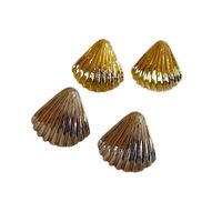 1 Pair Casual Simple Style Shell Plating Copper Ear Studs main image 3