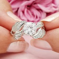 Wholesale IG Style Simple Style Wings Copper Inlay Zircon Rings sku image 8