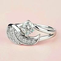 Wholesale IG Style Simple Style Wings Copper Inlay Zircon Rings sku image 1