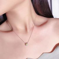 Copper Simple Style Shiny Inlay Square Zircon Necklace main image 4