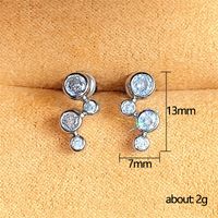 1 Pair Elegant Shiny Round Inlay Copper Zircon Ear Studs main image 2