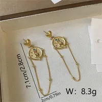 1 Pair Simple Style Round Heart Shape Plating Copper 18K Gold Plated Drop Earrings main image 2
