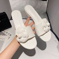 Women's Casual Solid Color Round Toe Slides Slippers sku image 2