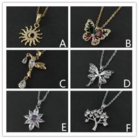 Basic Simple Style Classic Style Letter Fruit Snowflake Alloy Inlay Zircon Women's Pendant Necklace main image 1