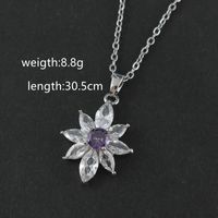Basic Simple Style Classic Style Letter Fruit Snowflake Alloy Inlay Zircon Women's Pendant Necklace main image 2