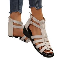 Women's Casual Solid Color Round Toe Roman Sandals main image 4