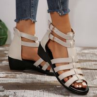 Women's Casual Solid Color Round Toe Roman Sandals sku image 4