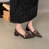 Women's Elegant Commute Solid Color Point Toe Flats Mary Jane sku image 6