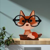 Cartoon Style Cute Squirrel Fox Solid Wood Jewelry Display 1 Piece sku image 1