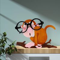 Cartoon Style Cute Squirrel Fox Solid Wood Jewelry Display 1 Piece sku image 2