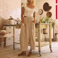 Women's Daily Simple Style Solid Color Full Length Casual Pants Wide Leg Pants main image 1