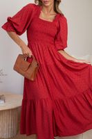 Women's Regular Dress Simple Style Boat Neck Short Sleeve Solid Color Maxi Long Dress Daily main image 4
