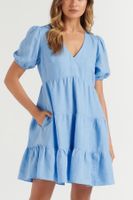 Women's Regular Dress Vacation V Neck Pleated Short Sleeve Solid Color Above Knee Holiday Daily main image 2