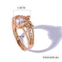 Wholesale Elegant Lady Modern Style Letter Copper Inlay Gold Plated Rhinestones Rings main image 2